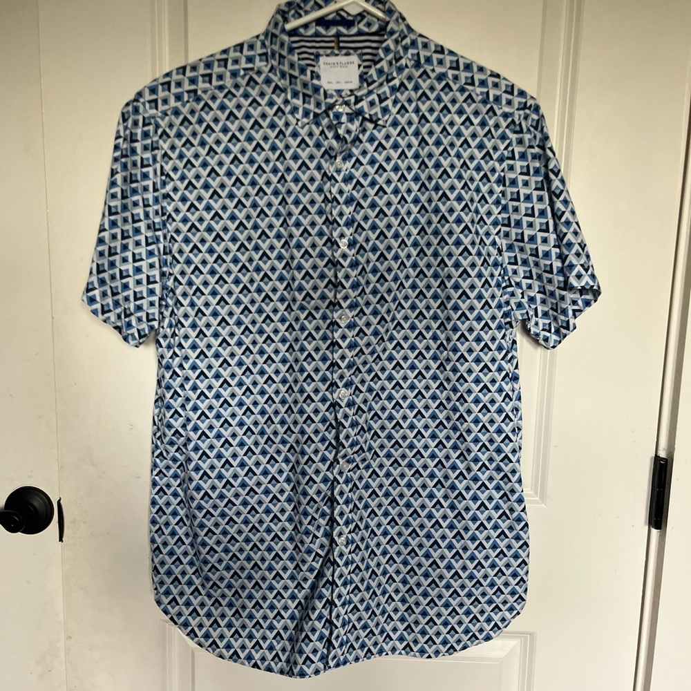 Denim & Flower Blue and White Casual Button Down Shirt